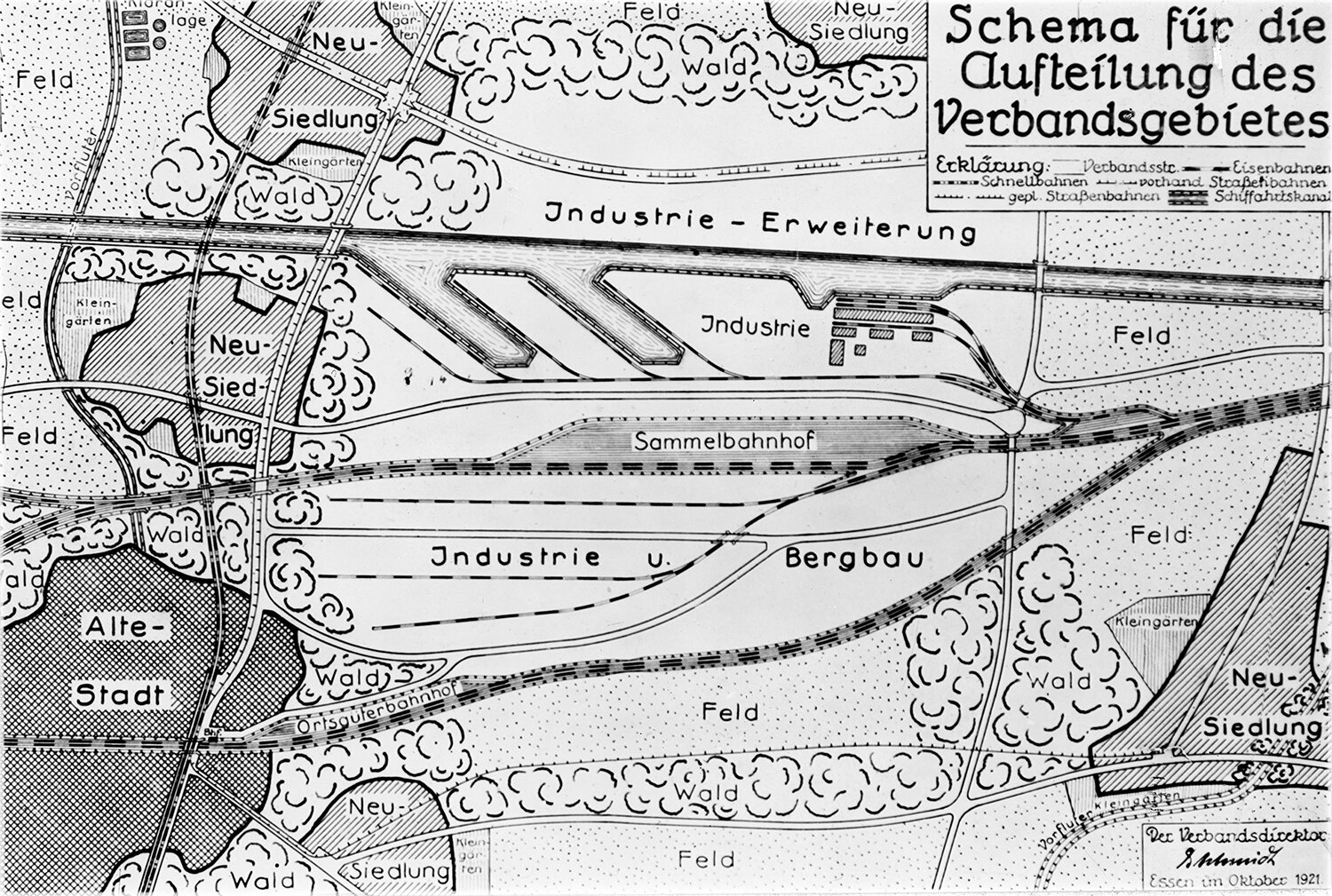 Lageplan Flughafen Bochum-Harpen, 1925